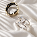 Marquise Moissanite Cluster Sterling Silver Smart Oura Ring Jacket