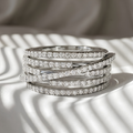 Luxury Pavé Oura Ring 5 Ring Jacket Sterling Silver