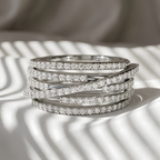 Luxury Pavé Oura Ring 5 Ring Jacket Sterling Silver