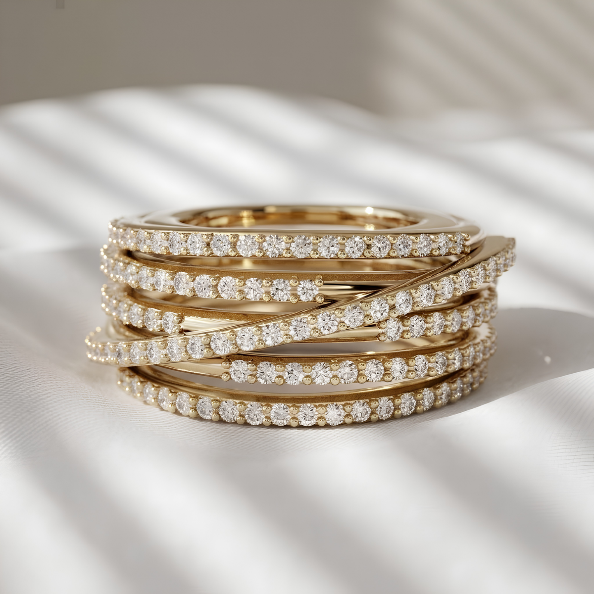Luxury Pavé Oura Ring 5 Cover — Sterling Silver