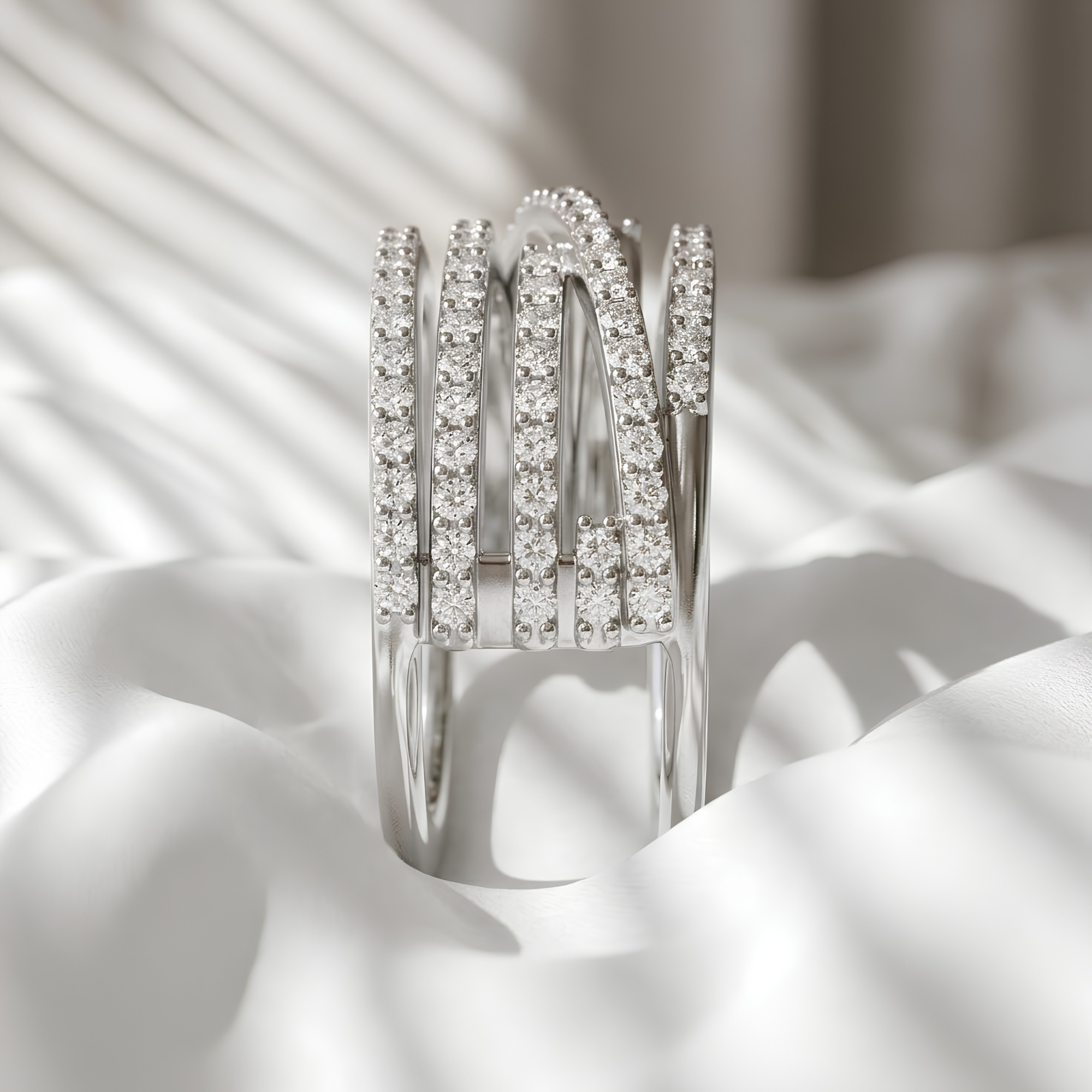 Luxury Pavé Oura Ring 5 Ring Jacket Sterling Silver