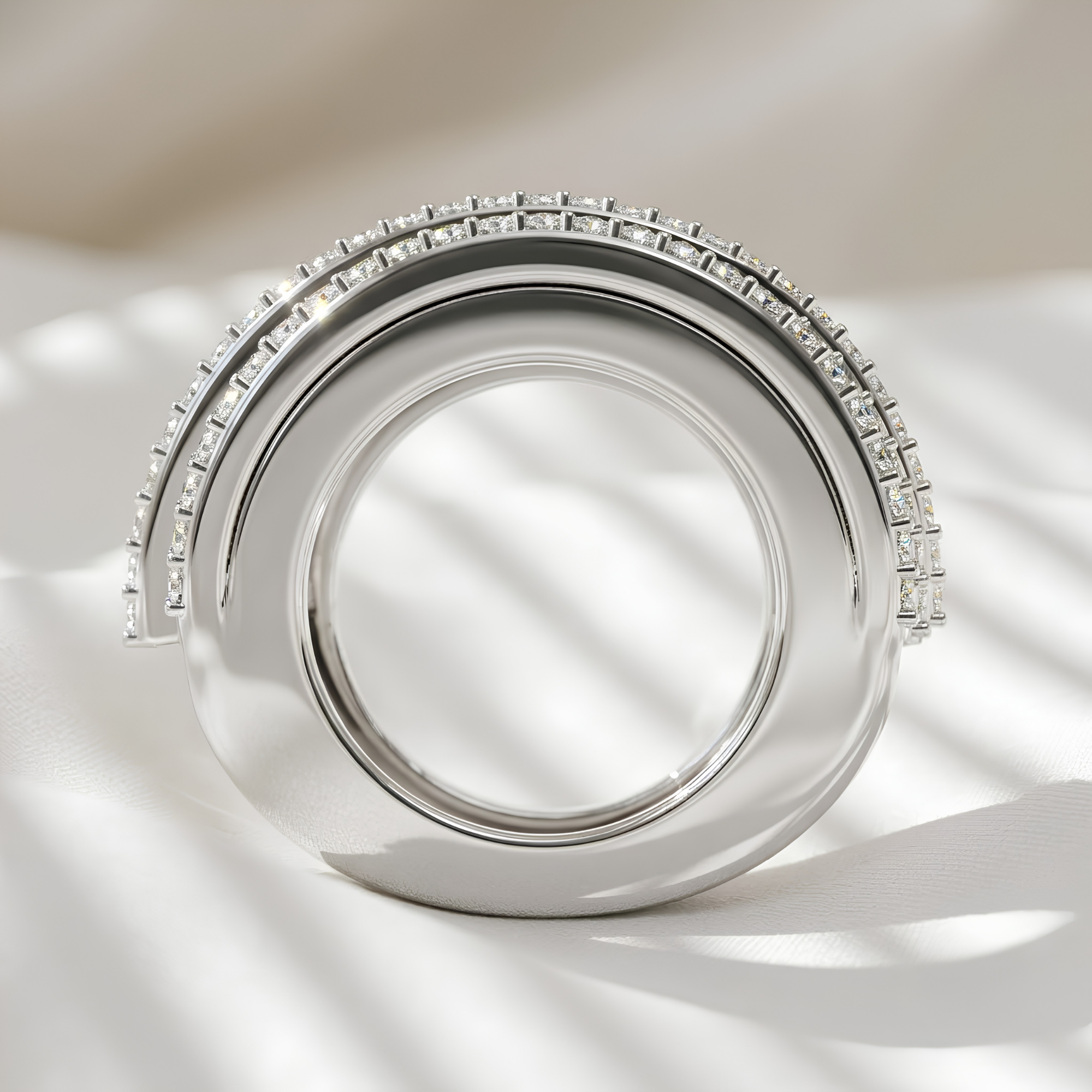 Luxury Pavé Oura Ring 5 Ring Jacket Sterling Silver