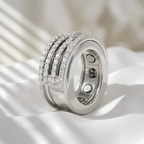 Luxury Pavé Oura Ring 5 Ring Jacket Sterling Silver