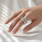 Luxury Pavé Oura Ring 5 Ring Jacket Sterling Silver