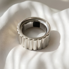 Fluted Oura Ring 5 Jacket Sterling Silver Cover