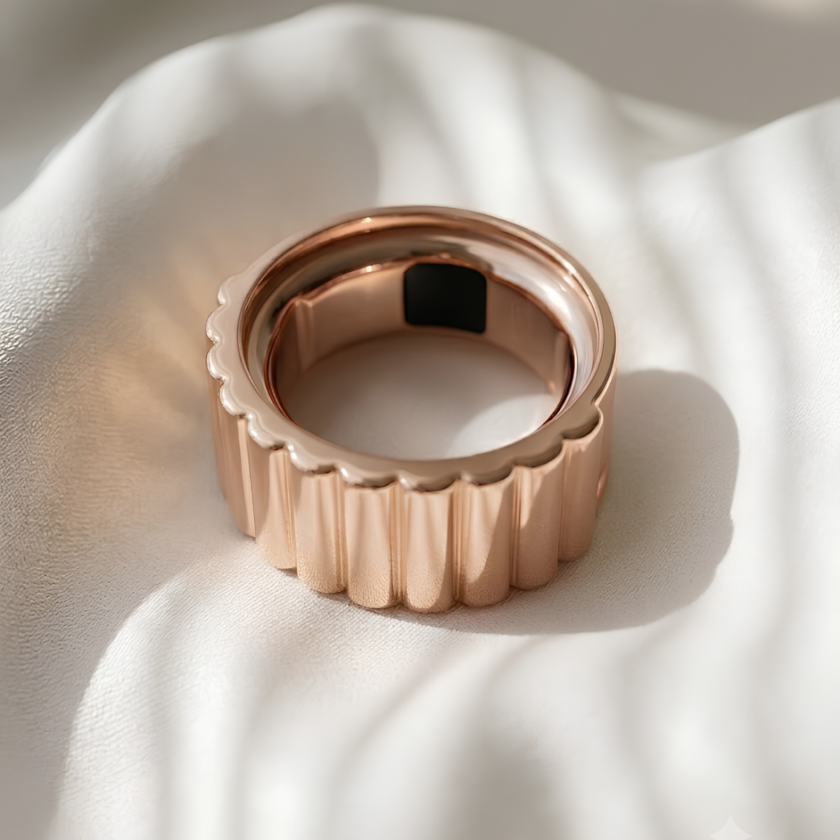 Fluted Oura Ring 5 Cover — Sterling Silver