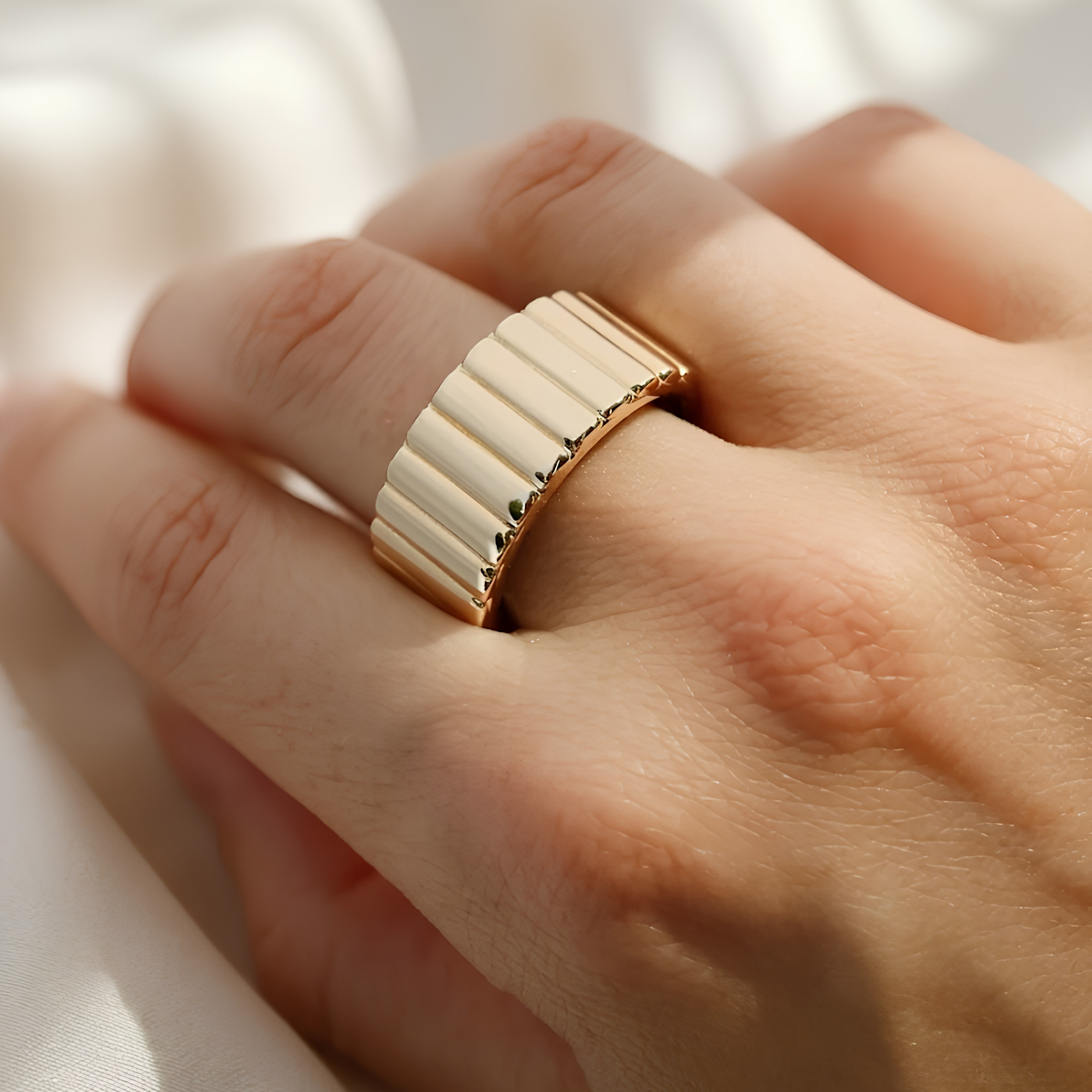 Fluted Oura Ring 5 Jacket Sterling Silver Cover