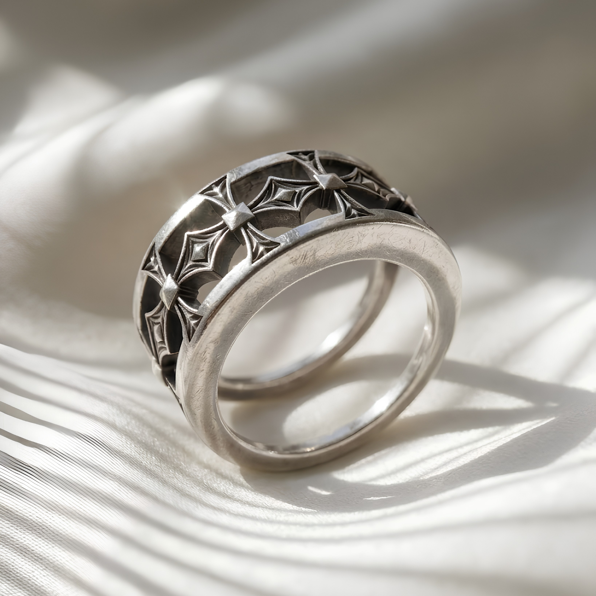Gothic Cross Oura Ring 5 Jacket Sterling Silver Smart Ring Cover