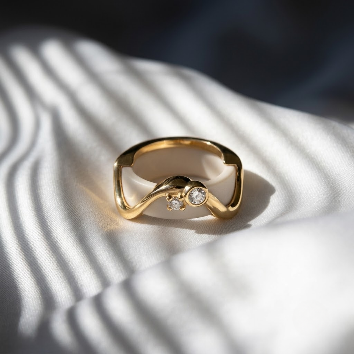 Wave Dots Oura Ring 5 Jacket Sterling Silver Ring Cover
