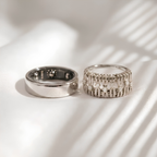 Floating Moissanite Oura Ring Cover Silver Ring Jacket