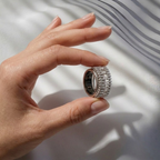 Floating Moissanite Oura Ring Cover Silver Ring Jacket