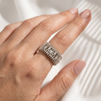 Floating Moissanite Oura Ring Cover Silver Ring Jacket