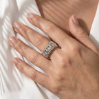 Floating Moissanite Oura Ring Cover Silver Ring Jacket
