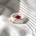 Ruby Solitaire Oura Ring 5 Cover Sterling Silver Wave Jacket