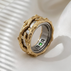 Forest Leaf Oura Ring 5 Jacket, Moissanite Pavé Smart Ring Cover