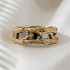 Forest Leaf Oura Ring 5 Jacket, Moissanite Pavé Smart Ring Cover