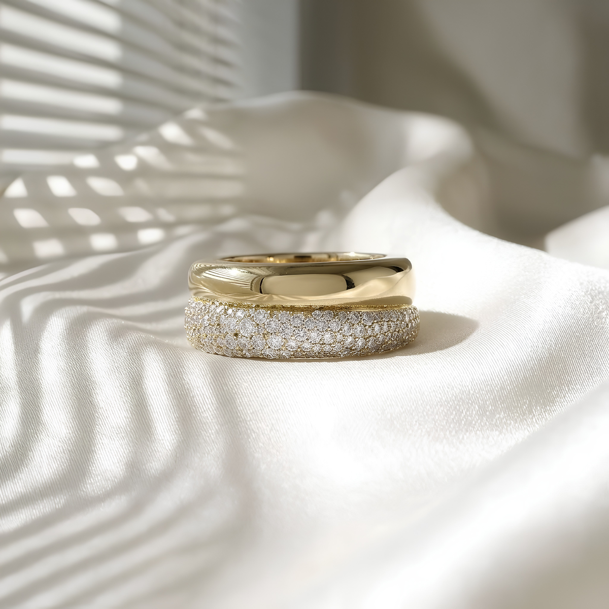 Pavé Dome Ring Cover for Oura Gen 5 Silver Smart Ring Guard