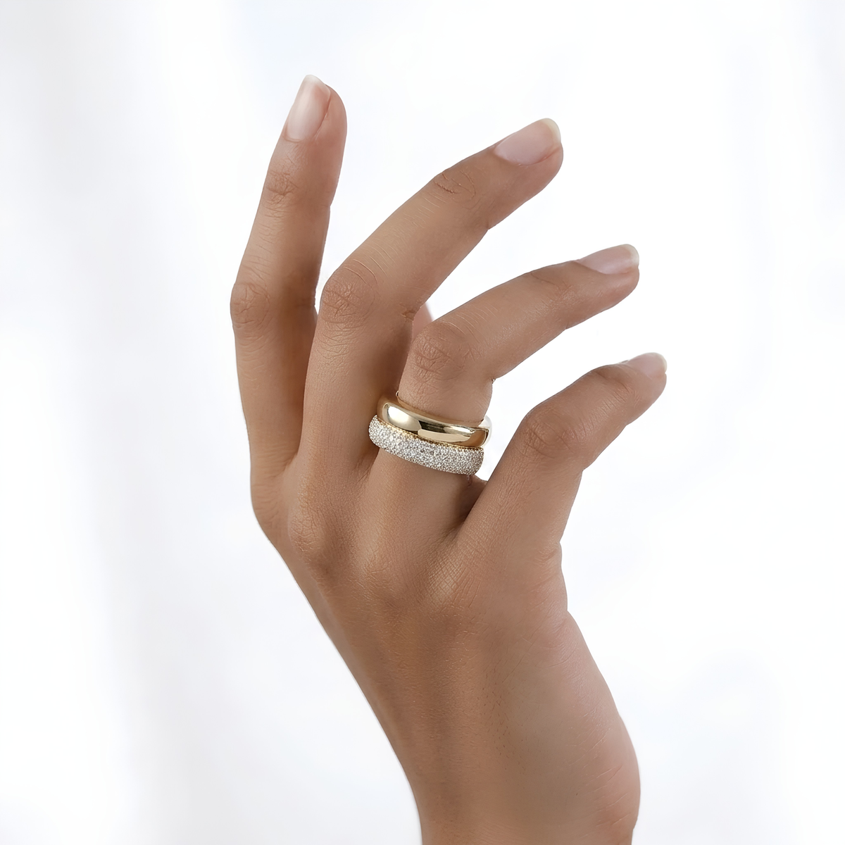 Pavé Dome Ring Cover for Oura Gen 5 Silver Smart Ring Guard