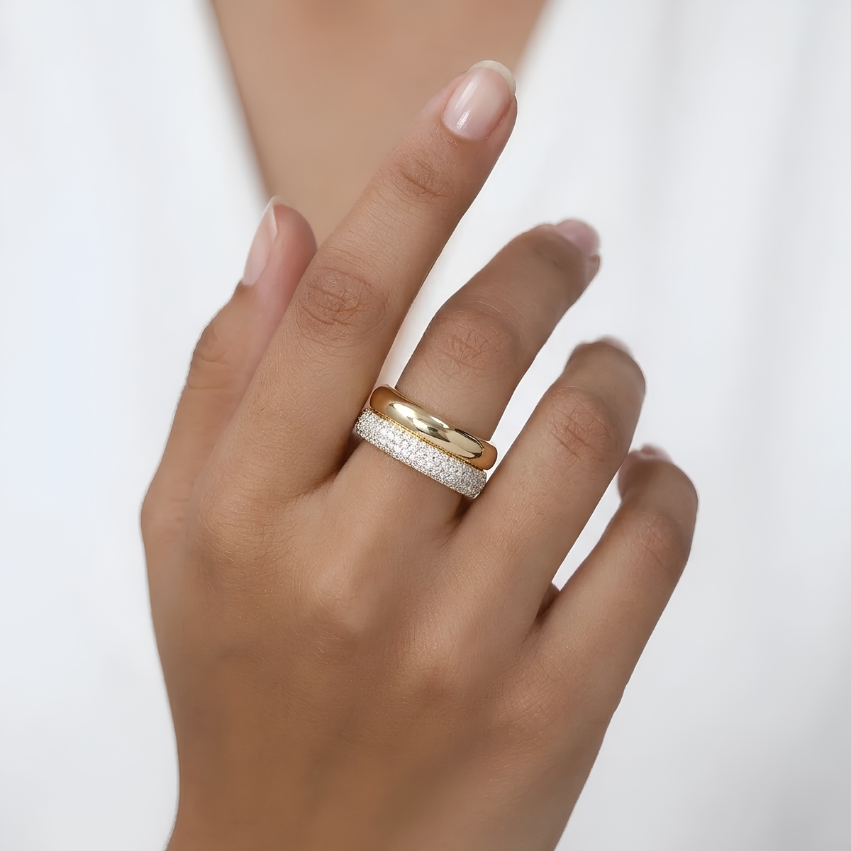 Pavé Dome Ring Cover for Oura Gen 5 Silver Smart Ring Guard