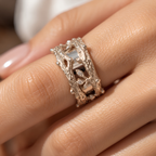 Forest Leaf Oura Ring 5 Jacket, Moissanite Pavé Smart Ring Cover