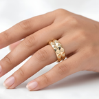 Double Pyramid Oura Ring 5 Gold Vermeil Full Smart Ring Jacket