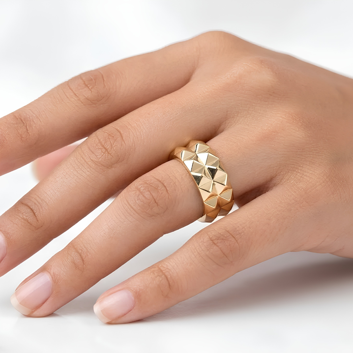 Double Pyramid Oura Ring 5 Gold Vermeil Full Smart Ring Jacket