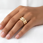 Double Pyramid Oura Ring 5 Gold Vermeil Full Smart Ring Jacket