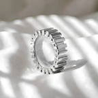 Stepped Dome Oura Ring 5 Jacket Sterling Silver Ring Cover