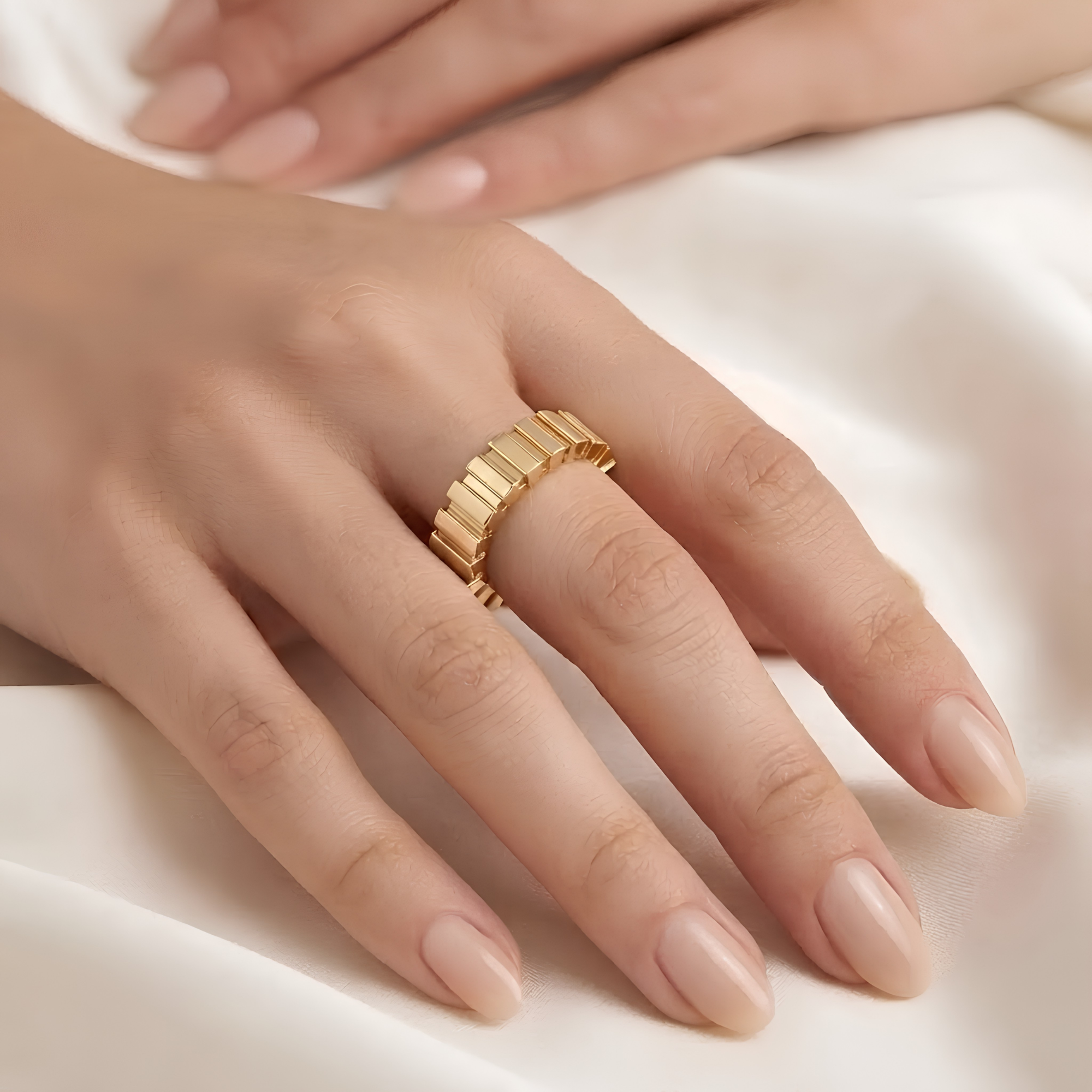 Stepped Dome Oura Ring 5 Jacket Sterling Silver Ring Cover