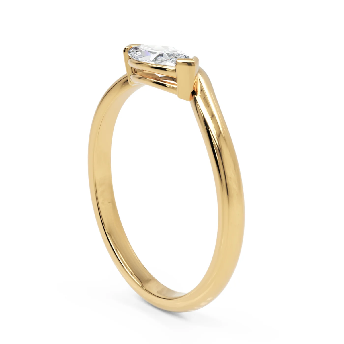 Sculptural Marquise Diamond Ring in Solid Gold – 0.50 CT