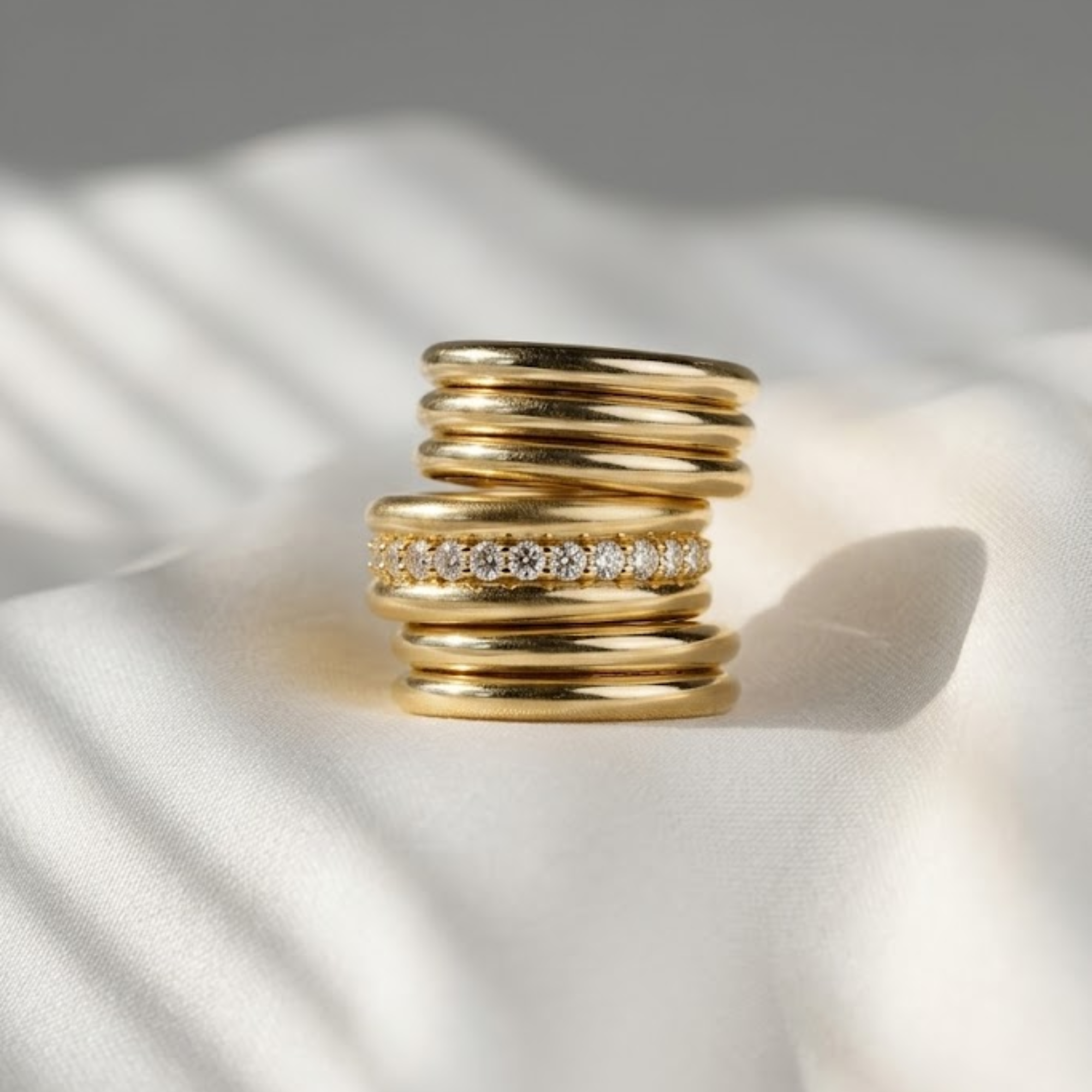 Triple Band Oura Ring Silver Smart Ring Jacket