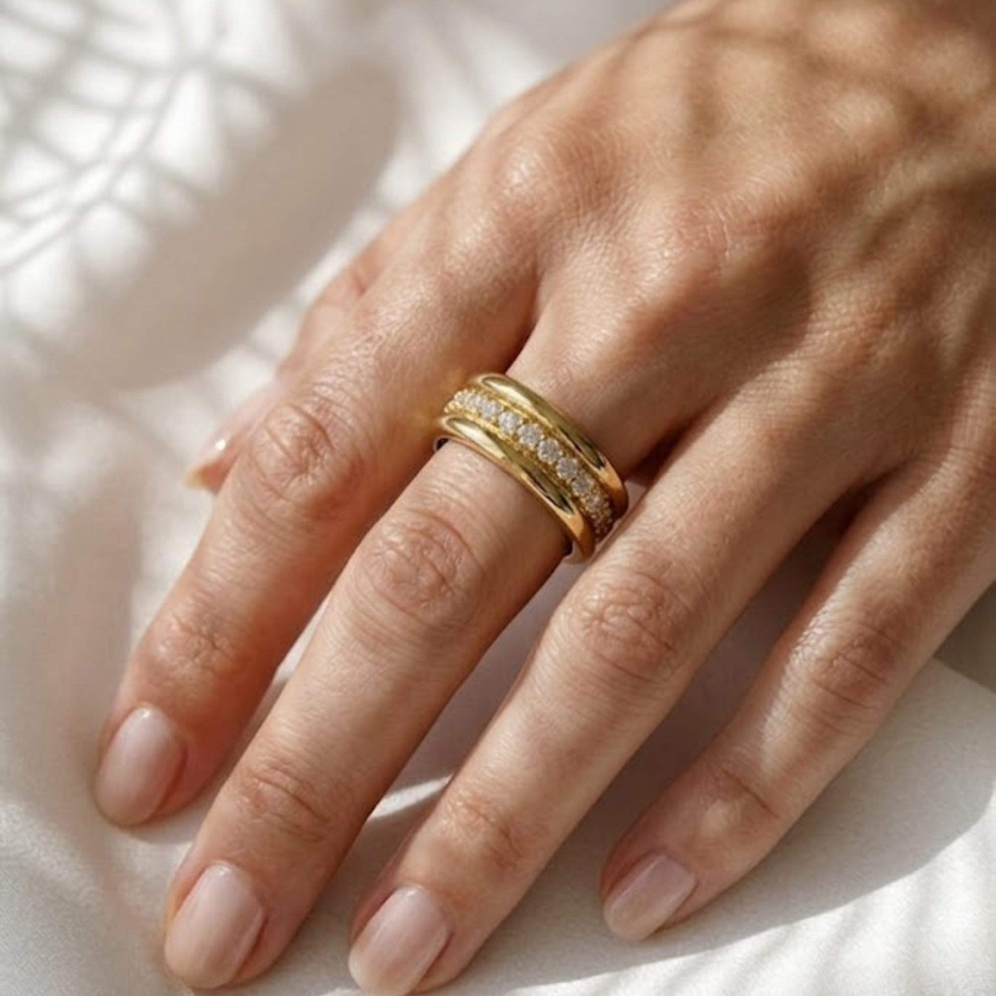 Channel Set Moissanite Oura Ring 5 Jacket