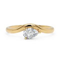 Sculptural Pear Diamond Ring in Solid Gold – 0.50 CT