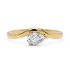 Sculptural Pear Diamond Ring in Solid Gold – 0.50 CT