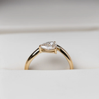 Sculptural Pear Diamond Ring in Solid Gold – 0.50 CT