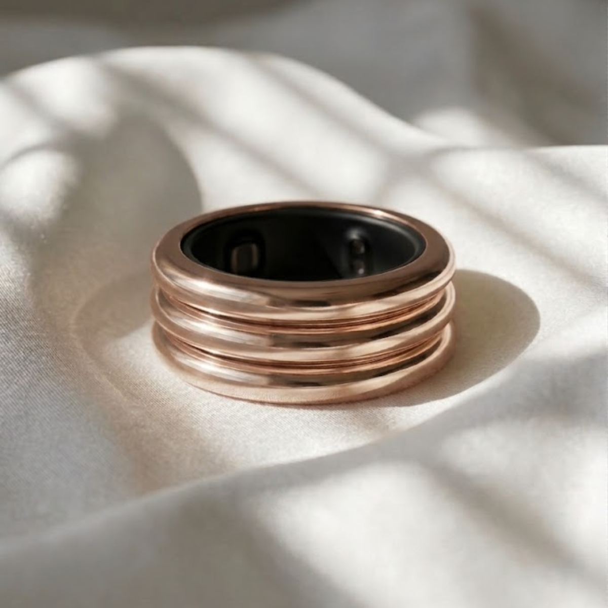Triple Band Oura Ring Silver Smart Ring Jacket