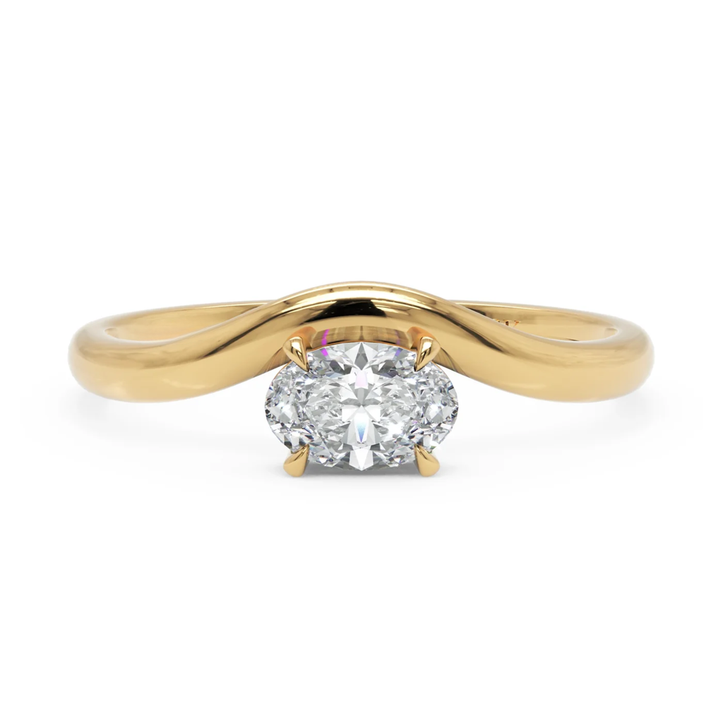 Sculptural Oval Diamond Ring in Solid Gold – 0.50 CT