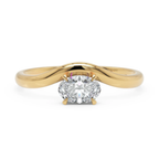 Sculptural Oval Diamond Ring in Solid Gold – 0.50 CT