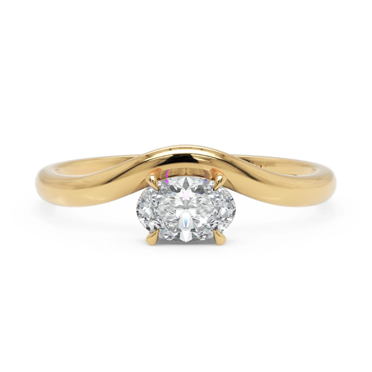 Sculptural Oval Diamond Ring in Solid Gold – 0.50 CT