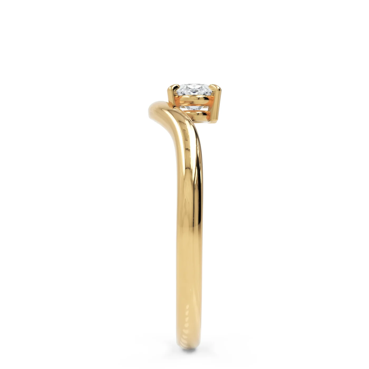Sculptural Oval Diamond Ring in Solid Gold – 0.50 CT