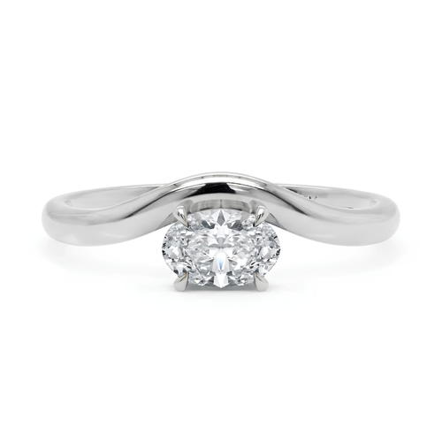 Sculptural Oval Diamond Ring in Solid Gold – 0.50 CT