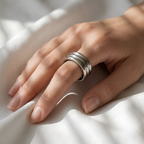 Triple Band Oura Ring Silver Smart Ring Jacket