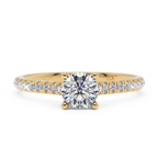 Golden Pavé Diamond Engagement Ring in Solid Gold