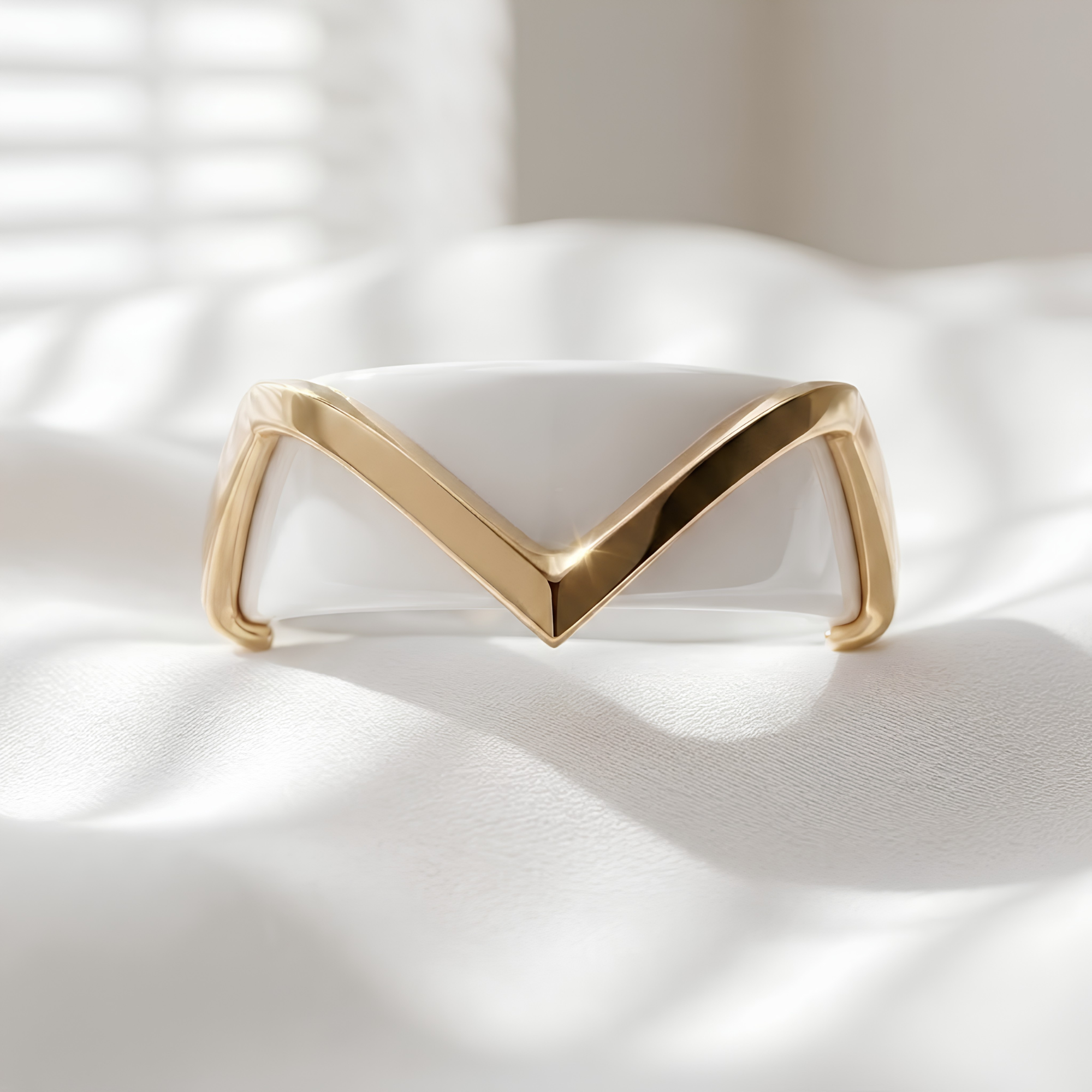 Minimalist Chevron Oura Ring 5 Cover Sterling Silver