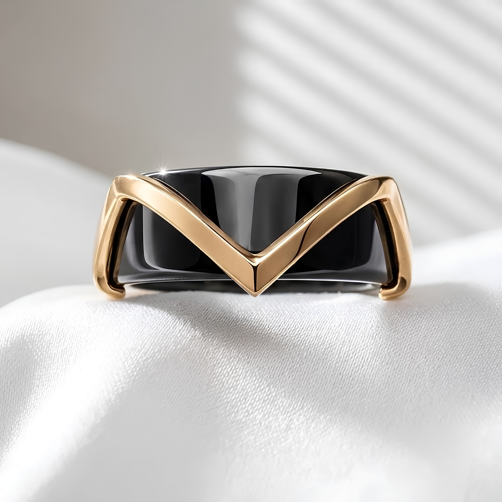 Minimalist Chevron Oura Ring 5 Cover Sterling Silver