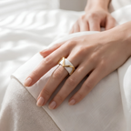 Minimalist Chevron Oura Ring 5 Cover Sterling Silver