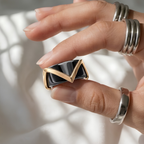 Minimalist Chevron Oura Ring 5 Cover Sterling Silver