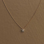 Dainty Snowflake Moissanite Pendant Necklace | 10K Gold & Sterling Silver | Winter Jewelry, D-F VVS Clarity, Custom Chain, Holiday Gift