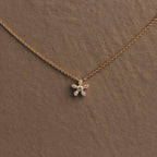 Dainty Snowflake Moissanite Pendant Necklace | 10K Gold & Sterling Silver | Winter Jewelry, D-F VVS Clarity, Custom Chain, Holiday Gift