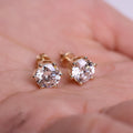 Round Lab Grown Diamond 6 Prong Stud Earrings